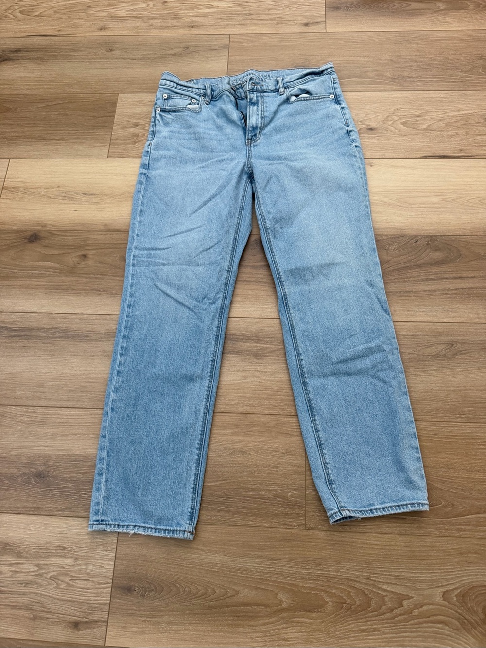 American Eagle Outfitters Light Blue Straight-Leg Jeans
